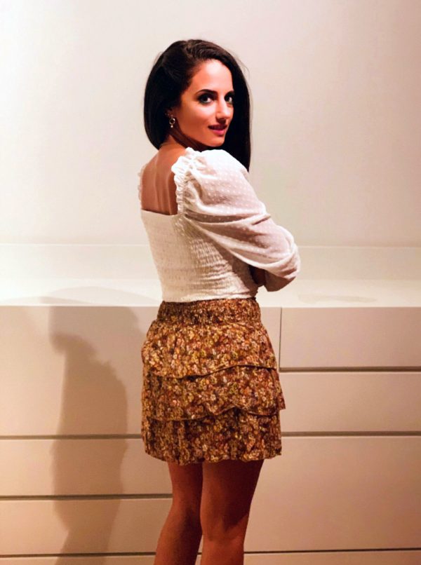 Blusa de gasa con cuerpo fruncido elástico - Imagen 2