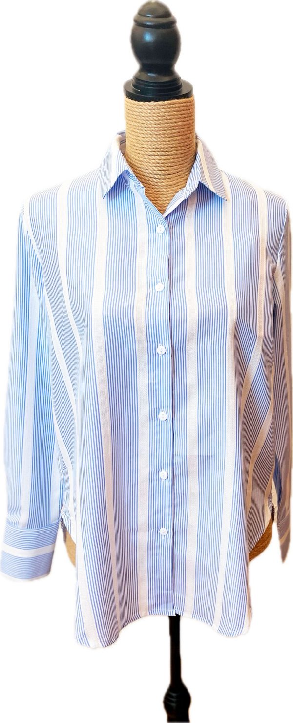 Camisa azul cielo rayas - Imagen 2