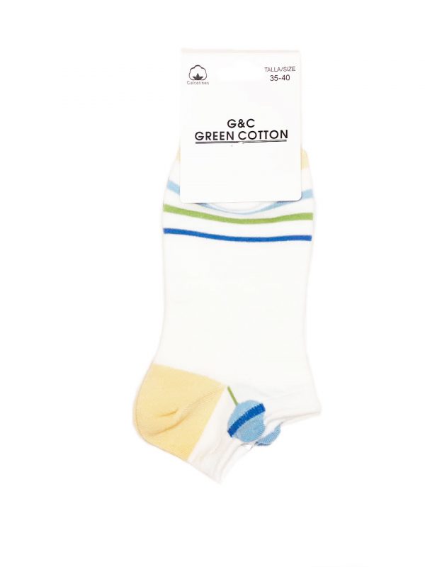 Calcetines tobilleros algodón blancos con pequeño estampado - Imagen 6