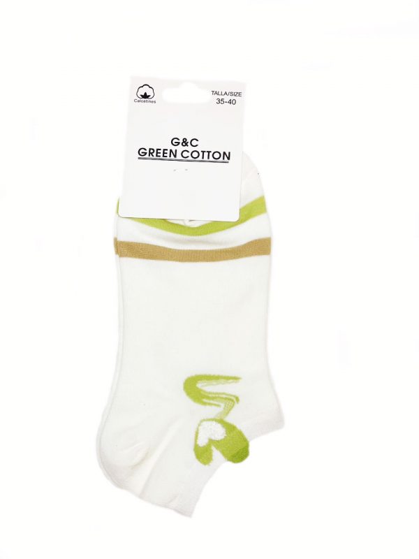 Calcetines tobilleros algodón blancos con pequeño estampado - Imagen 5