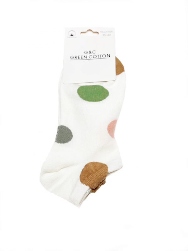 Calcetines tobilleros algodón blancos con pequeño estampado - Imagen 4