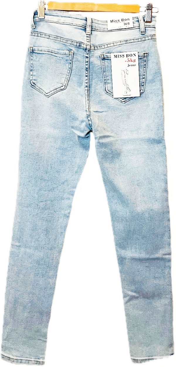 Jeans skinny color claro y cintura media - Imagen 2