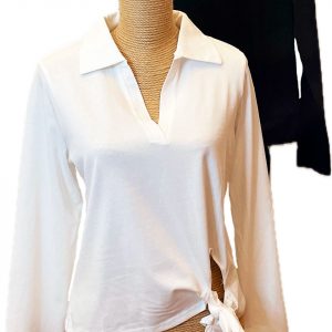 Camiseta estilo polo con lazo en el lateral