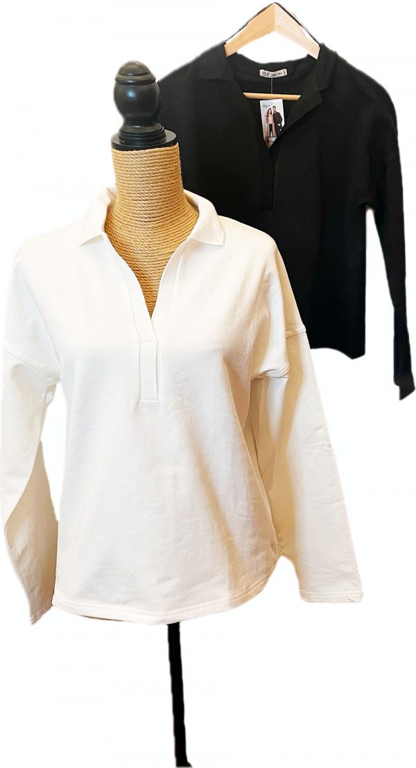 Camiseta estilo polo y el cuello con solapa
