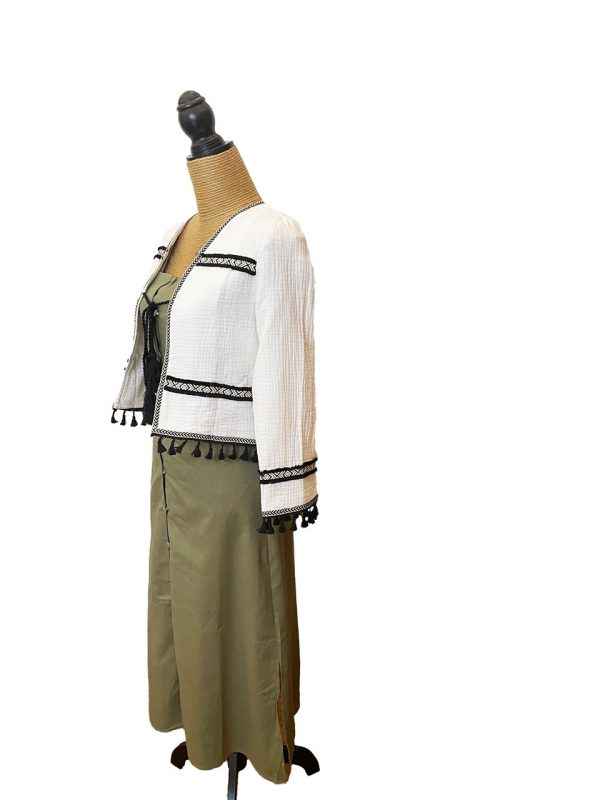 Vestido camisero rayado largo sin mangas todo botonado - Imagen 2