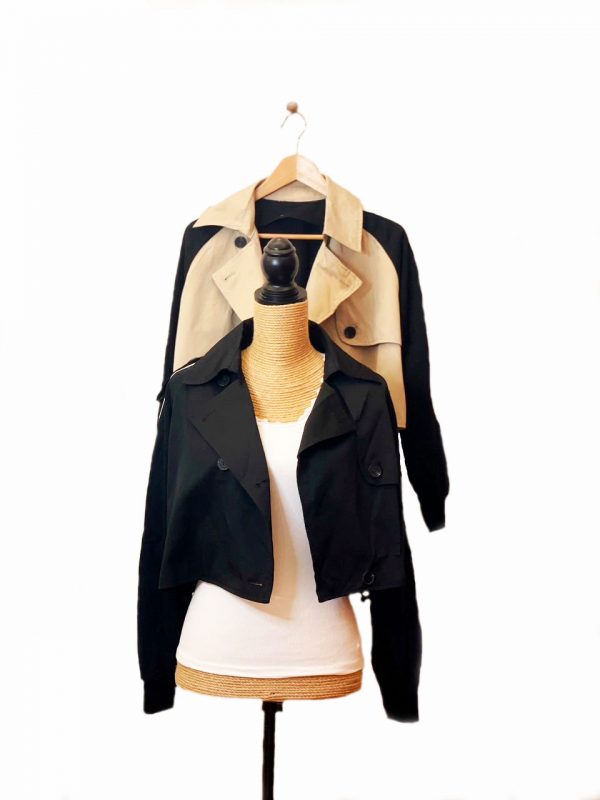 Chaqueta corta (un combinado de chaqueta, gabardina y sudadera)