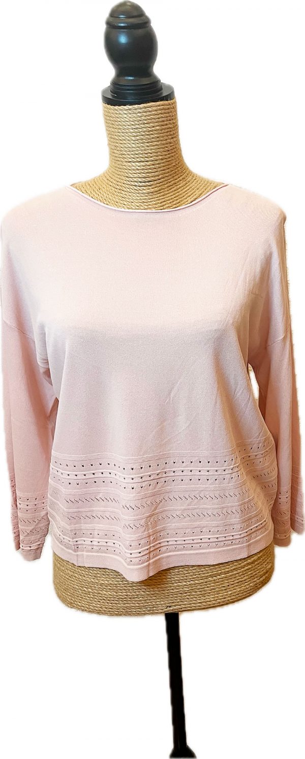 Jersey punto rosa palo con detalles en el acabado