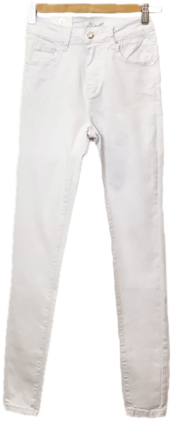 Tejano skinny blanco y cintura media - Imagen 2