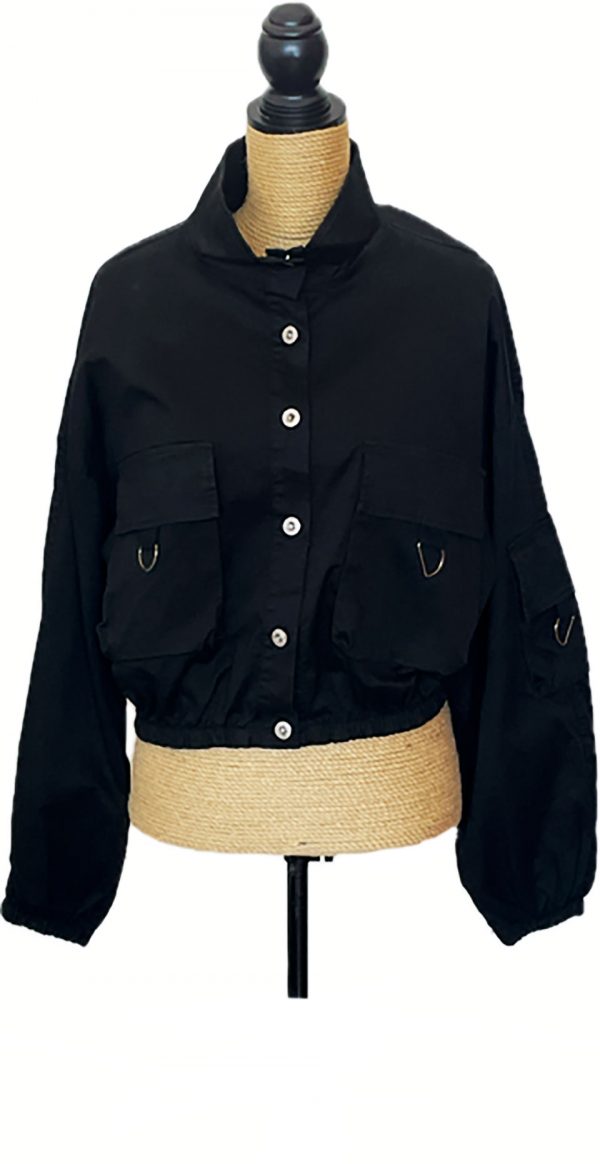 Cazadora oversize estilo bomber pero imitación chaqueta tejana - Imagen 4