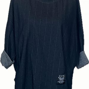 Camiseta / jersey fino azul marino con rayas discretas