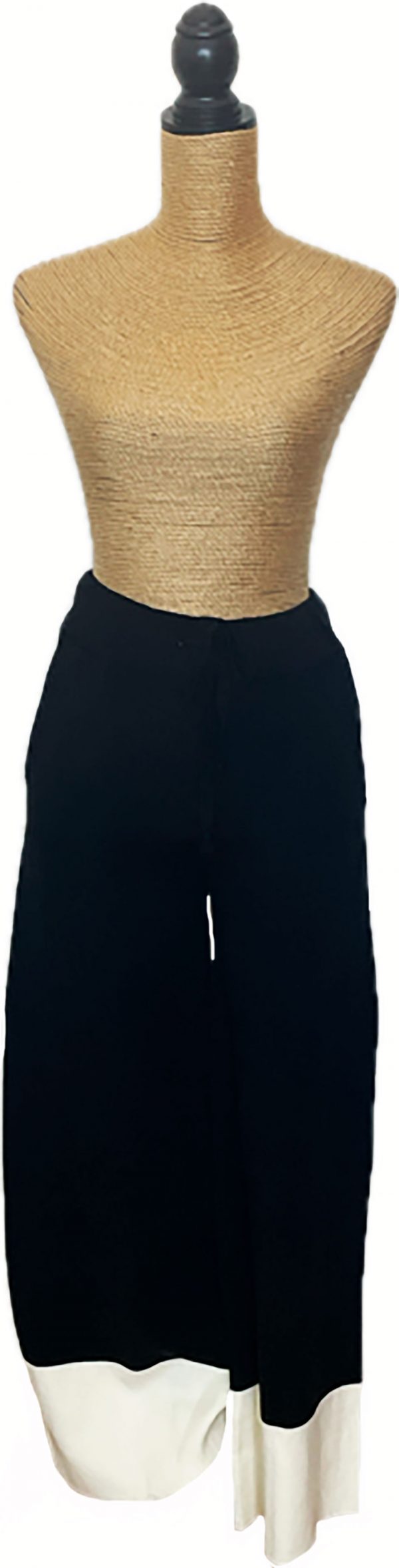Conjunto jersey y pantalón de punto negro con franja blanca - Imagen 4
