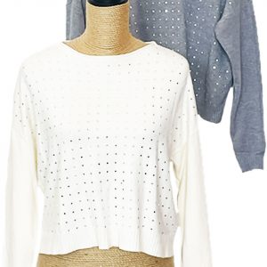  Jersey con detalles de brillantes de la parte frontal
