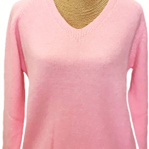Jersey rosa cuello pico de manga larga